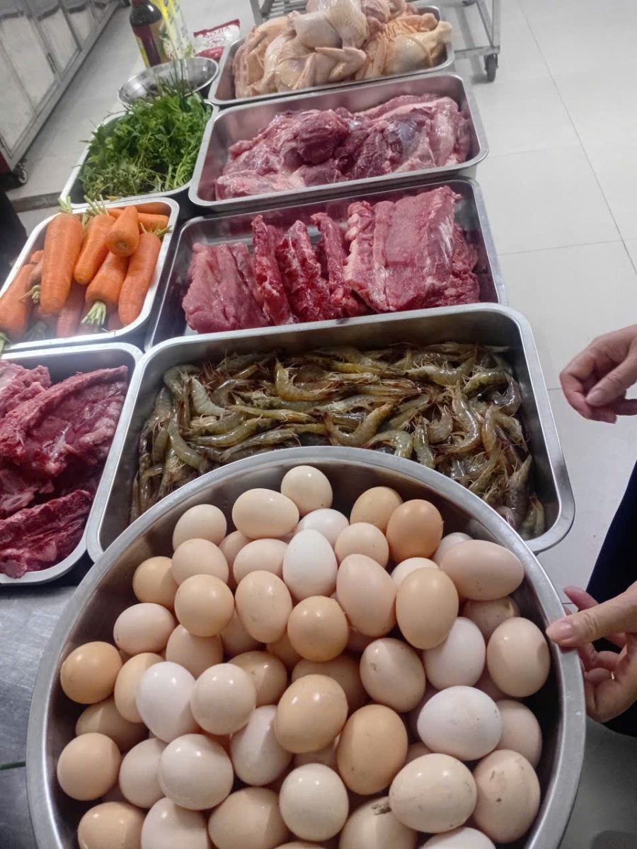 Khay cơm học sinh đầy đặn màu sắc